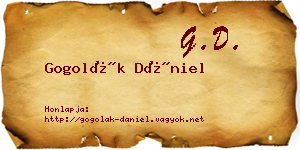 Gogolák Dániel névjegykártya